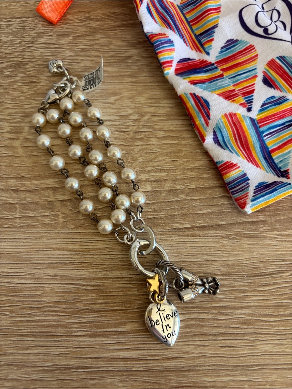 Brighton Pearl Multi-Strand Charm Bracelet - 'I Believe In You… Always’ Charm